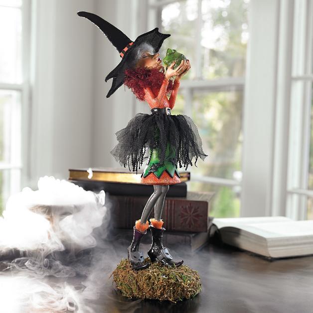 Statuetta di Halloween | Decorazione da Strega Fatta a Mano | Resina