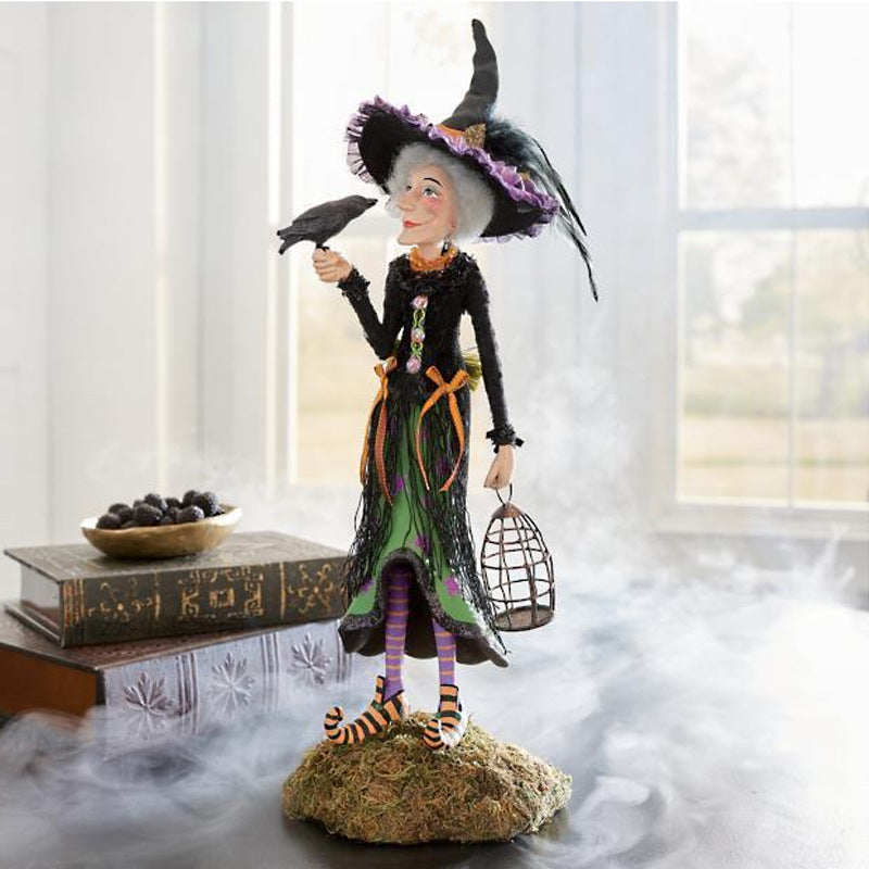 Statuetta di Halloween | Decorazione da Strega Fatta a Mano | Resina
