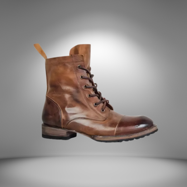 Stivaletti stringati da uomo in stile western vintage