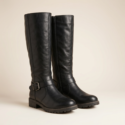 Stivali da Donna ad Altezza Ginocchio in Pelle PU | Scarpe Invernali Calde e di Supporto