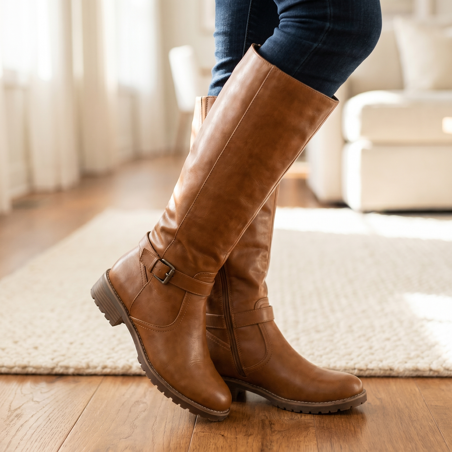 Stivali da Donna ad Altezza Ginocchio in Pelle PU | Scarpe Invernali Calde e di Supporto