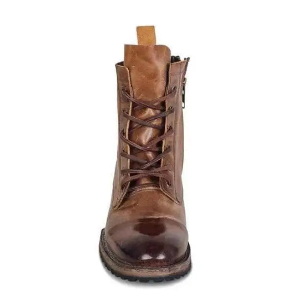 Stivali stringati robusti da uomo in stile vintage