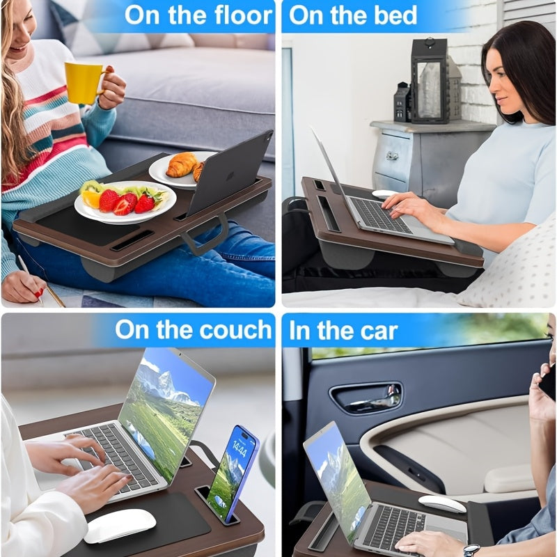 Supporto Ergonomico per Laptop con Poggiapolsi e Fessure per Dispositivi