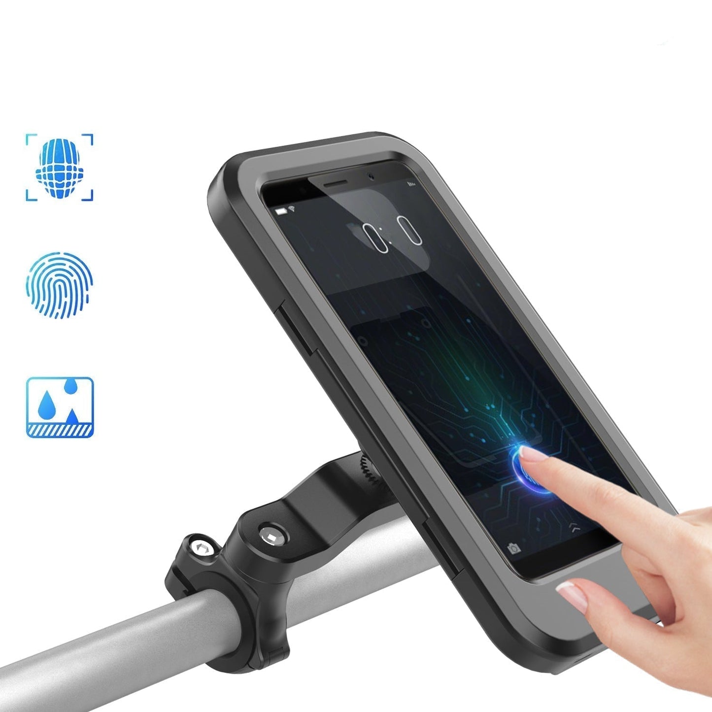 Supporto impermeabile da manubrio per bicicletta con powerbank da 15W