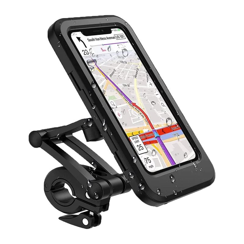 Supporto impermeabile da manubrio per bicicletta con powerbank da 15W