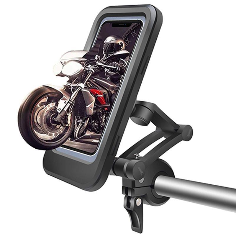 Supporto impermeabile da manubrio per bicicletta con powerbank da 15W