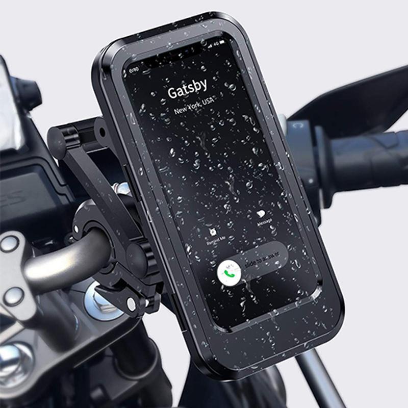 Supporto impermeabile da manubrio per bicicletta con powerbank da 15W