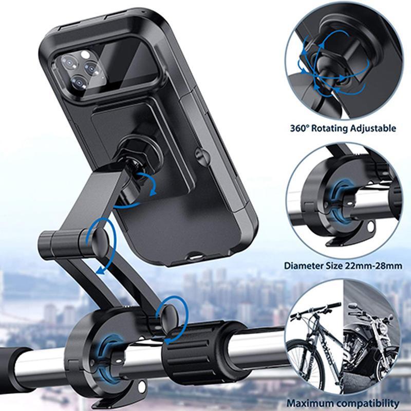 Supporto impermeabile da manubrio per bicicletta con powerbank da 15W