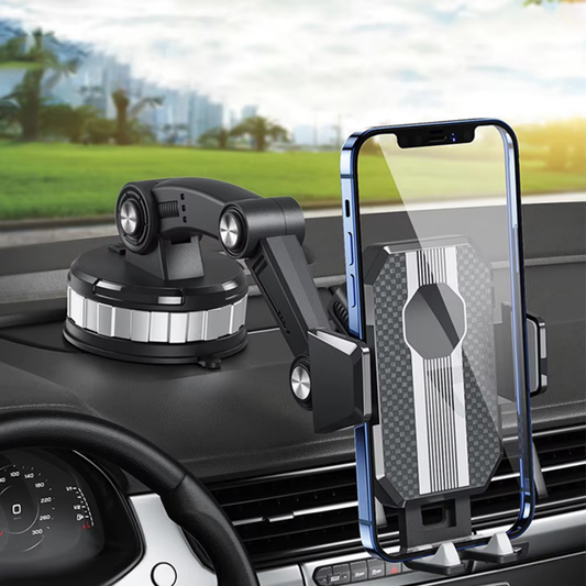 Supporto Smartphone per Auto con Forte Ventosa, Rotazione a 360° e Utilizzo con una Sola Mano – Supporto Universale per Telefono da Auto