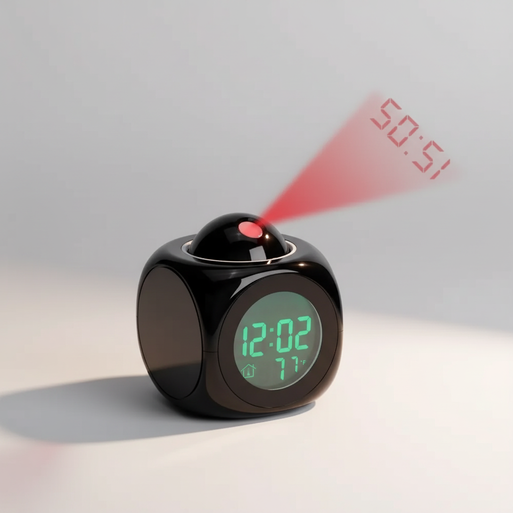 Sveglia digitale a proiezione a forma di cubo
