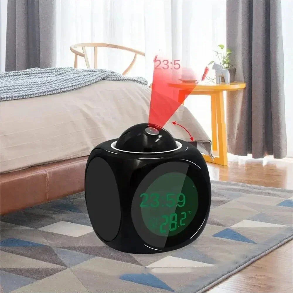Sveglia digitale a proiezione a forma di cubo