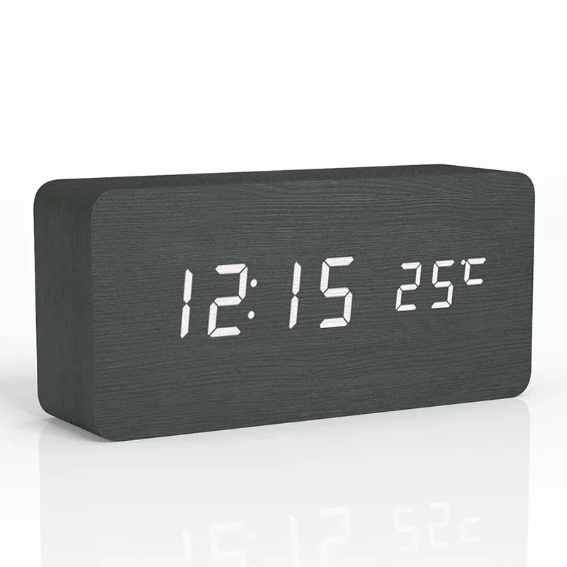 Sveglia Digitale in Legno | Display a LED, Funzionamento Silenzioso