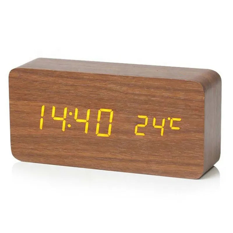 Sveglia Digitale in Legno | Display a LED, Funzionamento Silenzioso