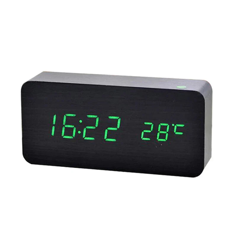 Sveglia Digitale in Legno | Display a LED, Funzionamento Silenzioso