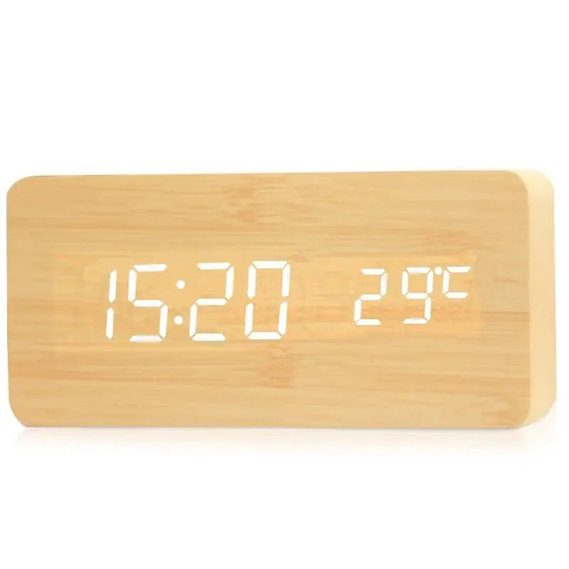 Sveglia Digitale in Legno | Display a LED, Funzionamento Silenzioso