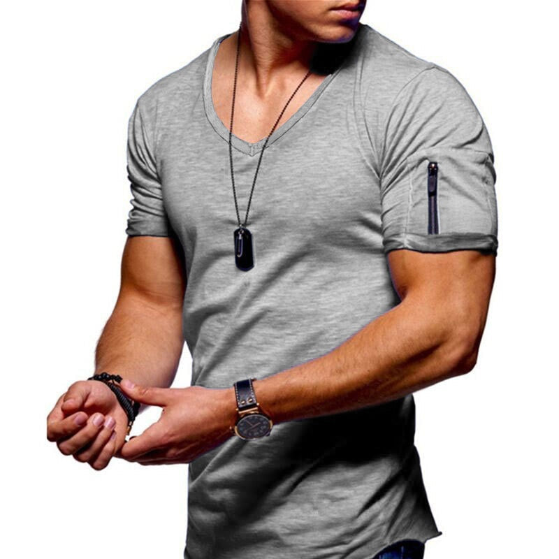 T-Shirt da Uomo con Scollo a V Vestibilità Sportiva