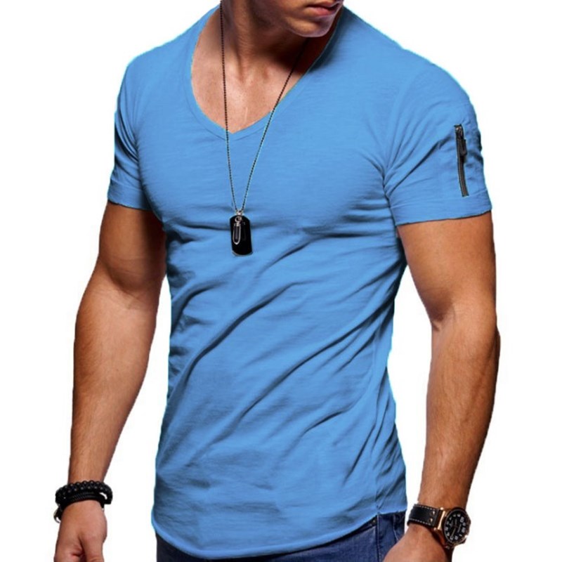 T-Shirt da Uomo con Scollo a V Vestibilità Sportiva