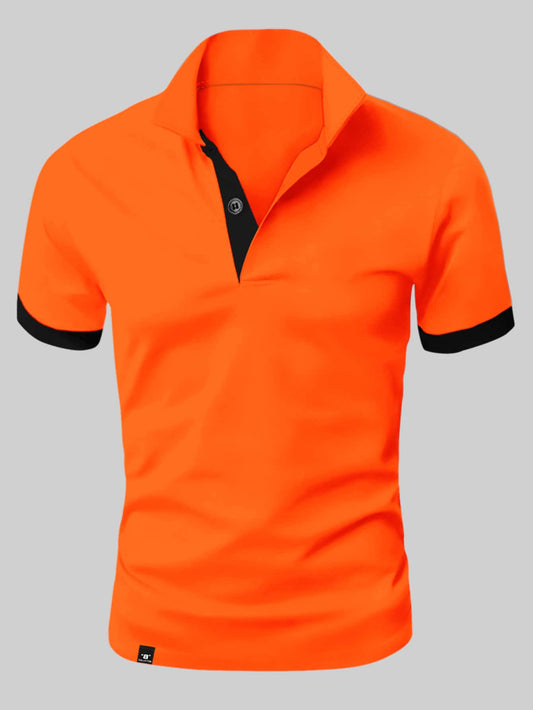 T-shirt da uomo slim fit con elegante chiusura a bottoni