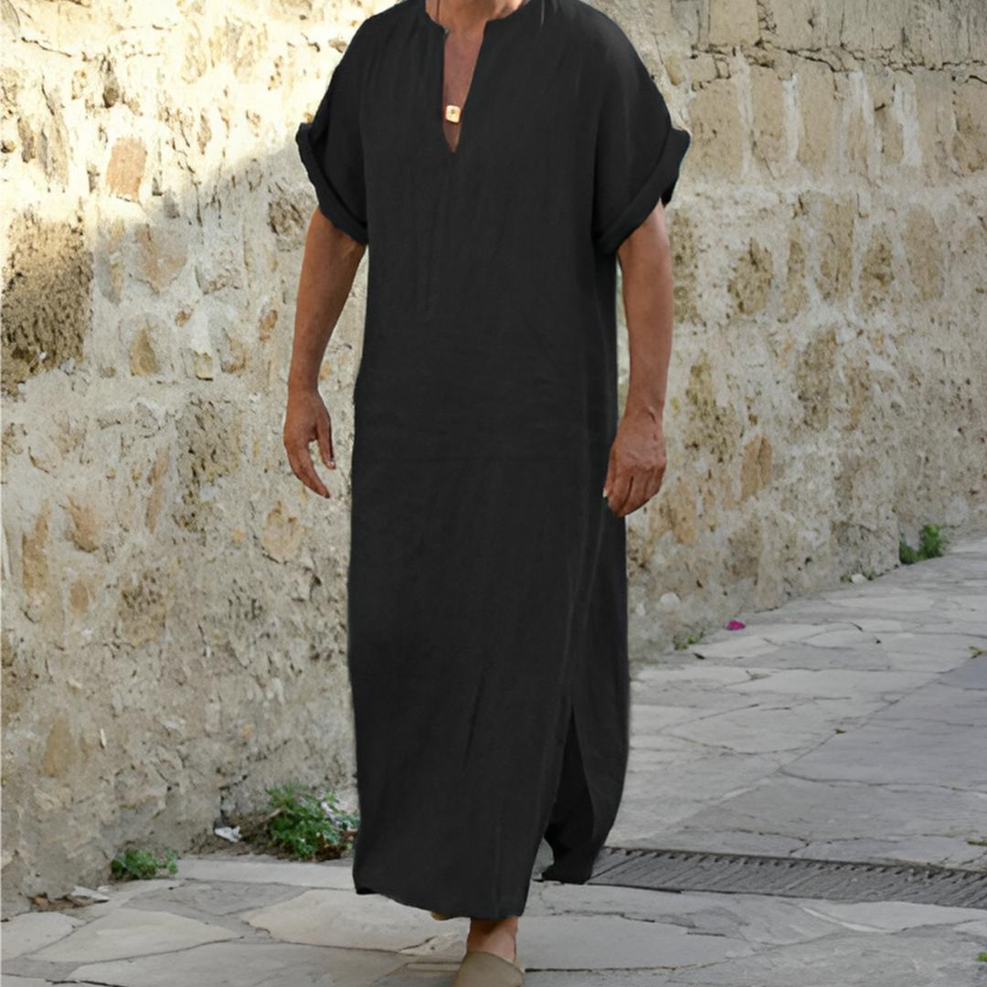 T-shirt lunga da uomo con scollo a V