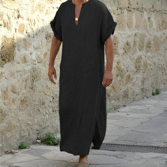T-shirt lunga da uomo con scollo a V