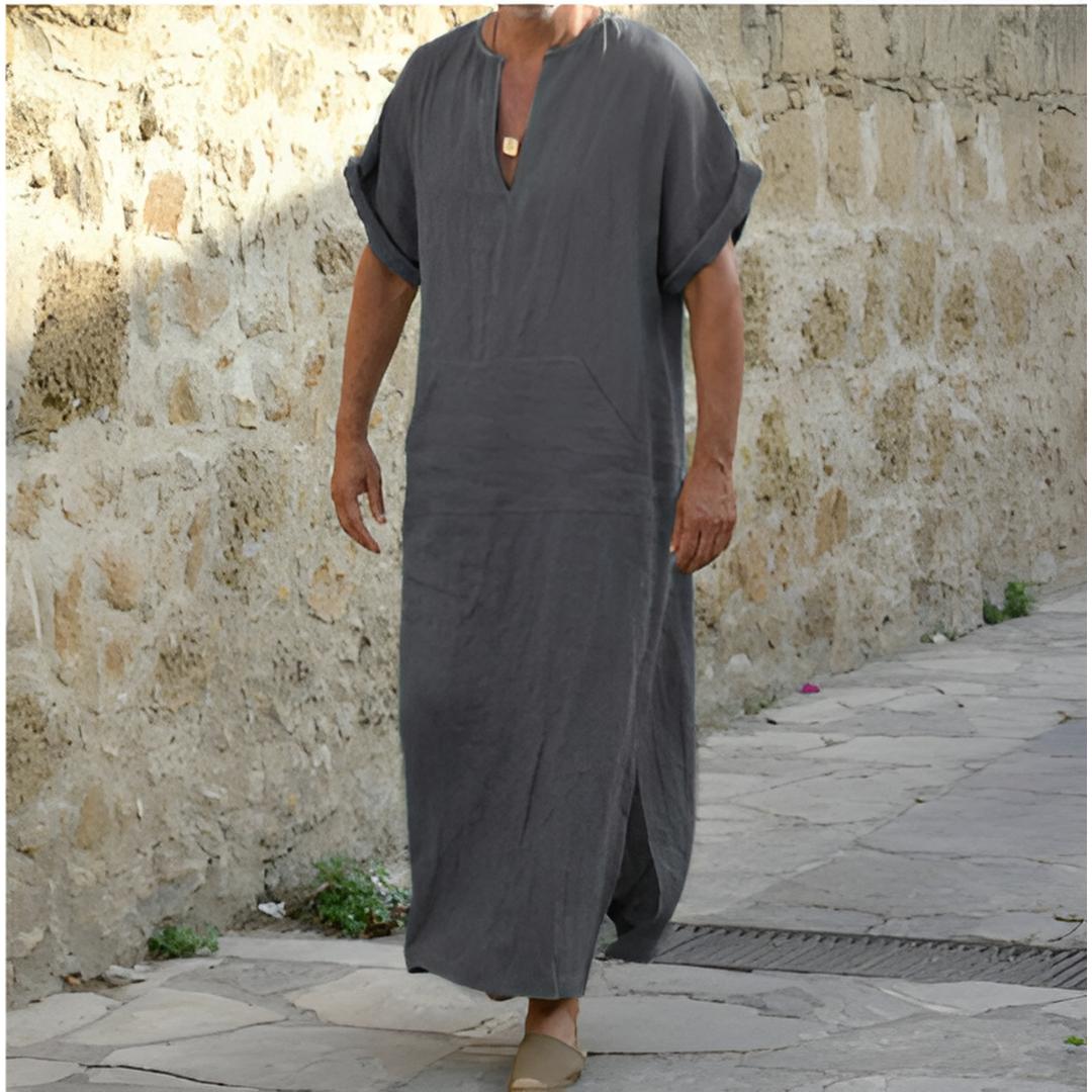 T-shirt lunga da uomo con scollo a V
