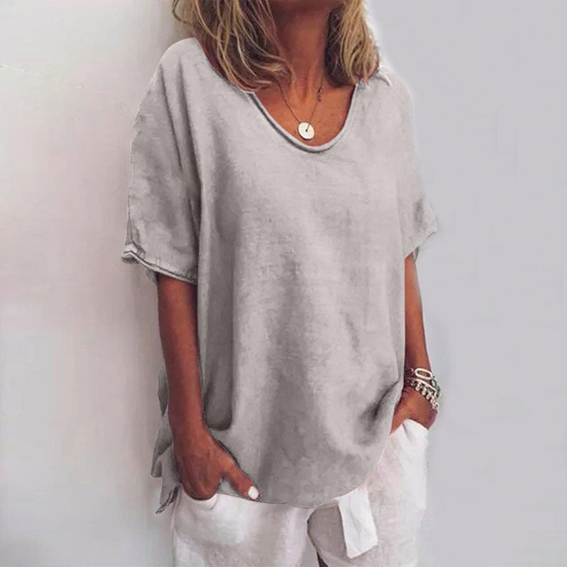 T-shirt oversized da donna con scollo a V