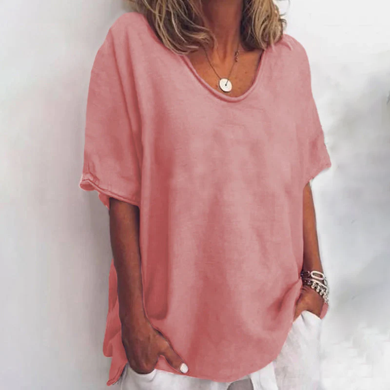 T-shirt oversized da donna con scollo a V