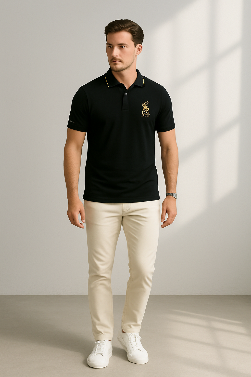 T-Shirt Polo da Uomo Taglio Classico con Ricamo