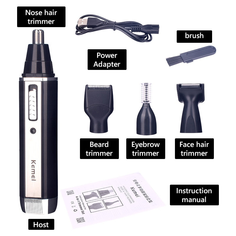 Tagliacapelli e regolabarba elettrico ricaricabile 4 in 1