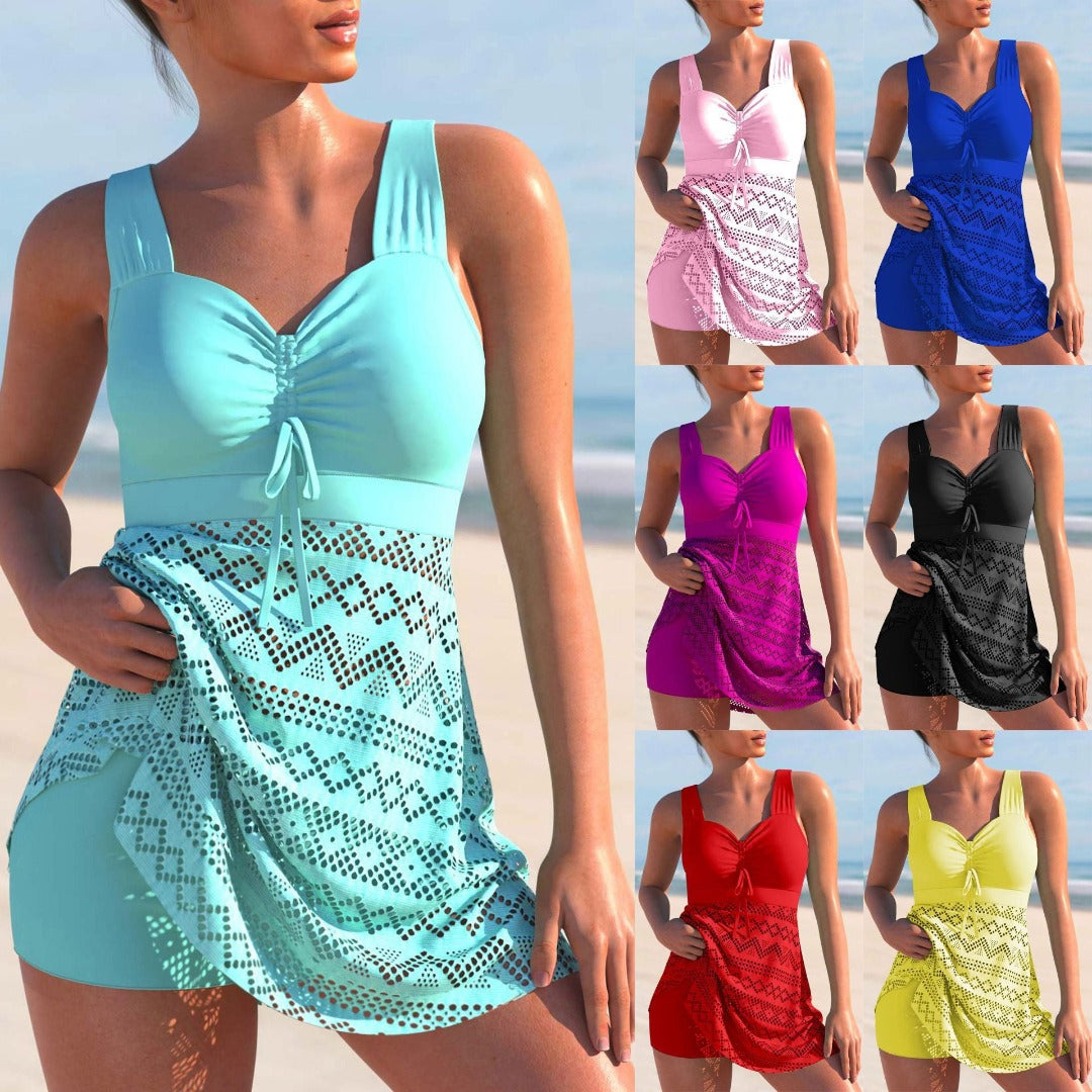 Tankini snellente con motivo elegante