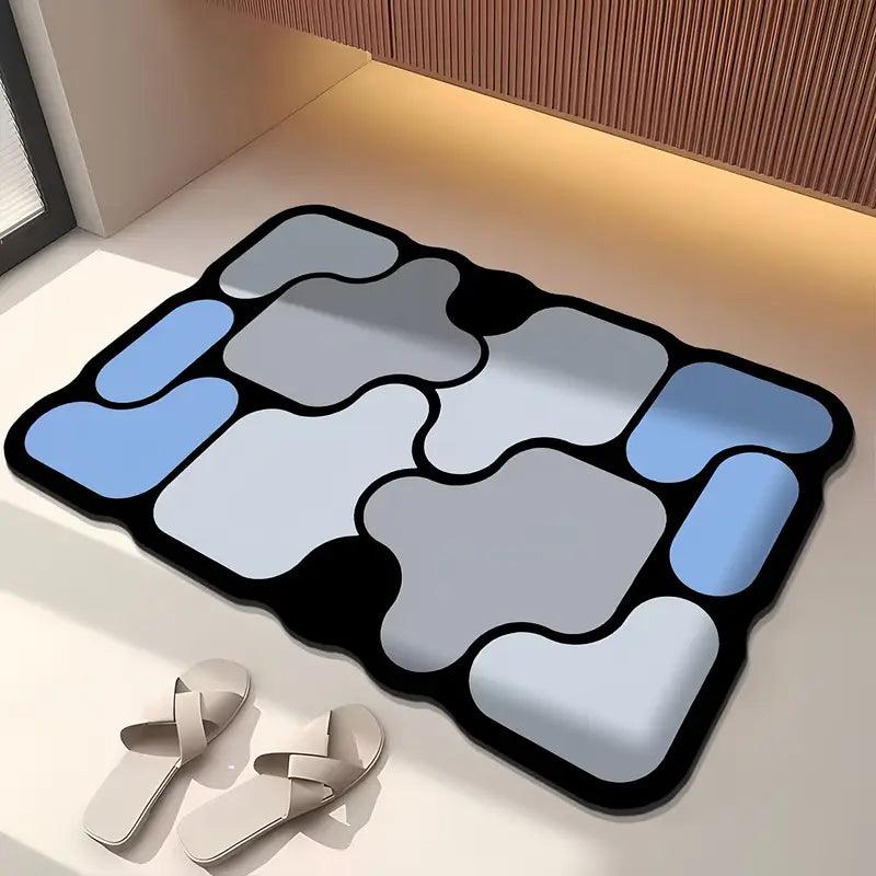 Tappetino da bagno antiscivolo creativo in diatomite con motivo puzzle