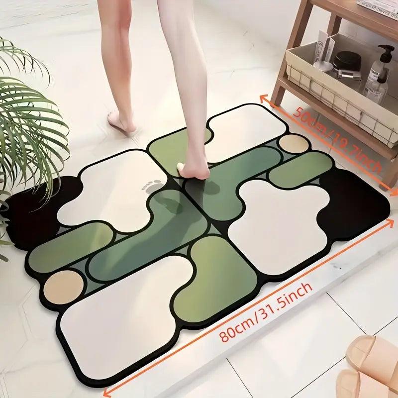 Tappetino da bagno antiscivolo creativo in diatomite con motivo puzzle