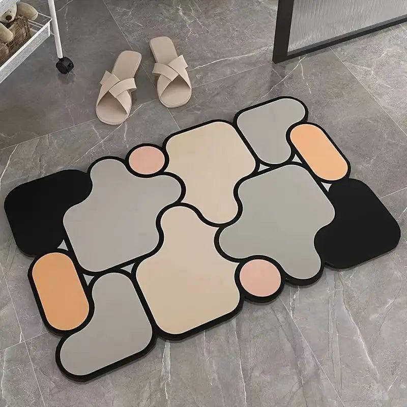 Tappetino da bagno antiscivolo creativo in diatomite con motivo puzzle