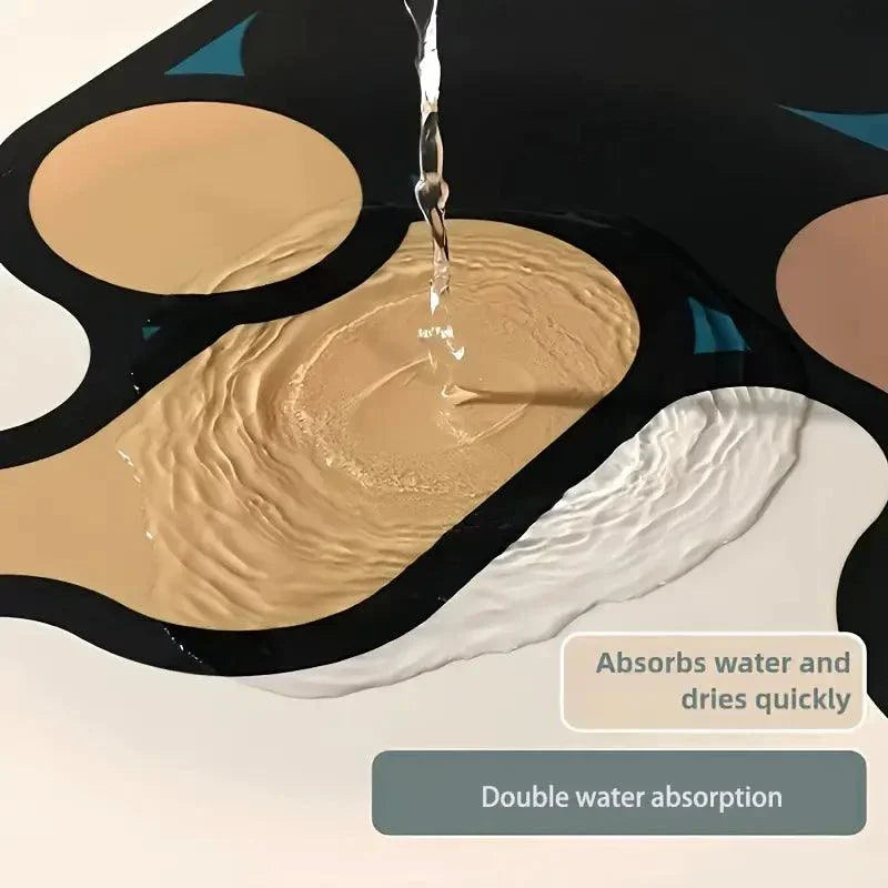 Tappetino da bagno antiscivolo creativo in diatomite con motivo puzzle