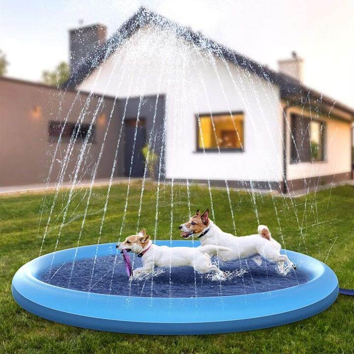 Tappetino Rinfrescante con Gioco d'Acqua per Cani – Per Rinfrescarsi e Giocare nel Calore Estivo!