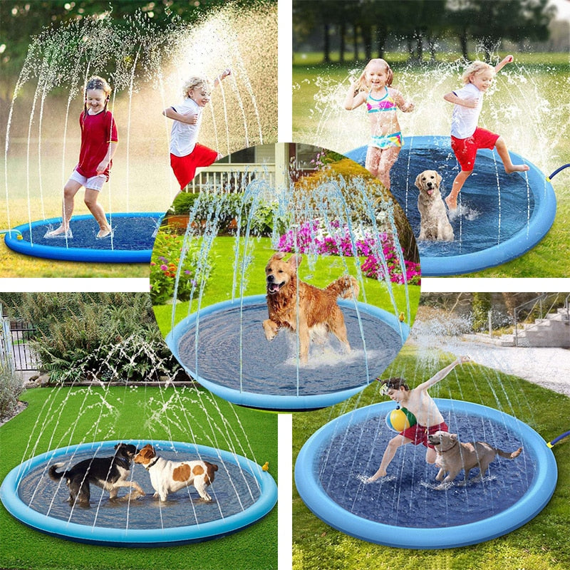 Tappetino Rinfrescante con Gioco d'Acqua per Cani – Per Rinfrescarsi e Giocare nel Calore Estivo!