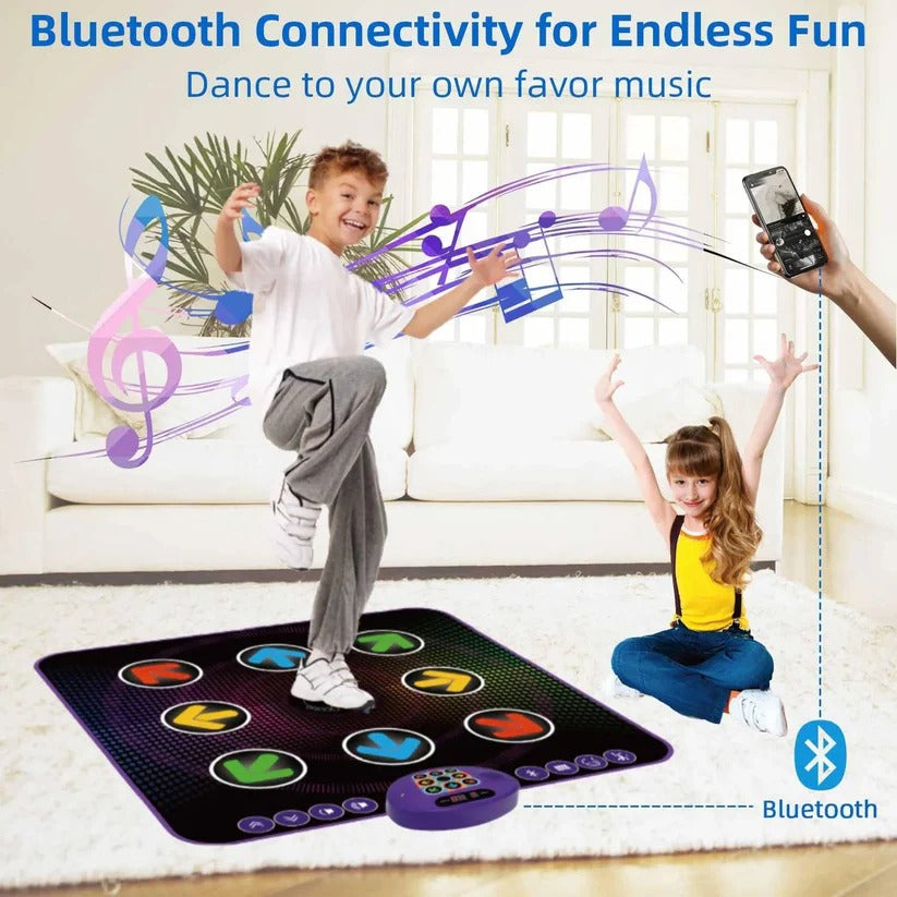 Tappeto da ballo Bluetooth per bambini con luci a LED e pad di gioco musicale elettronico