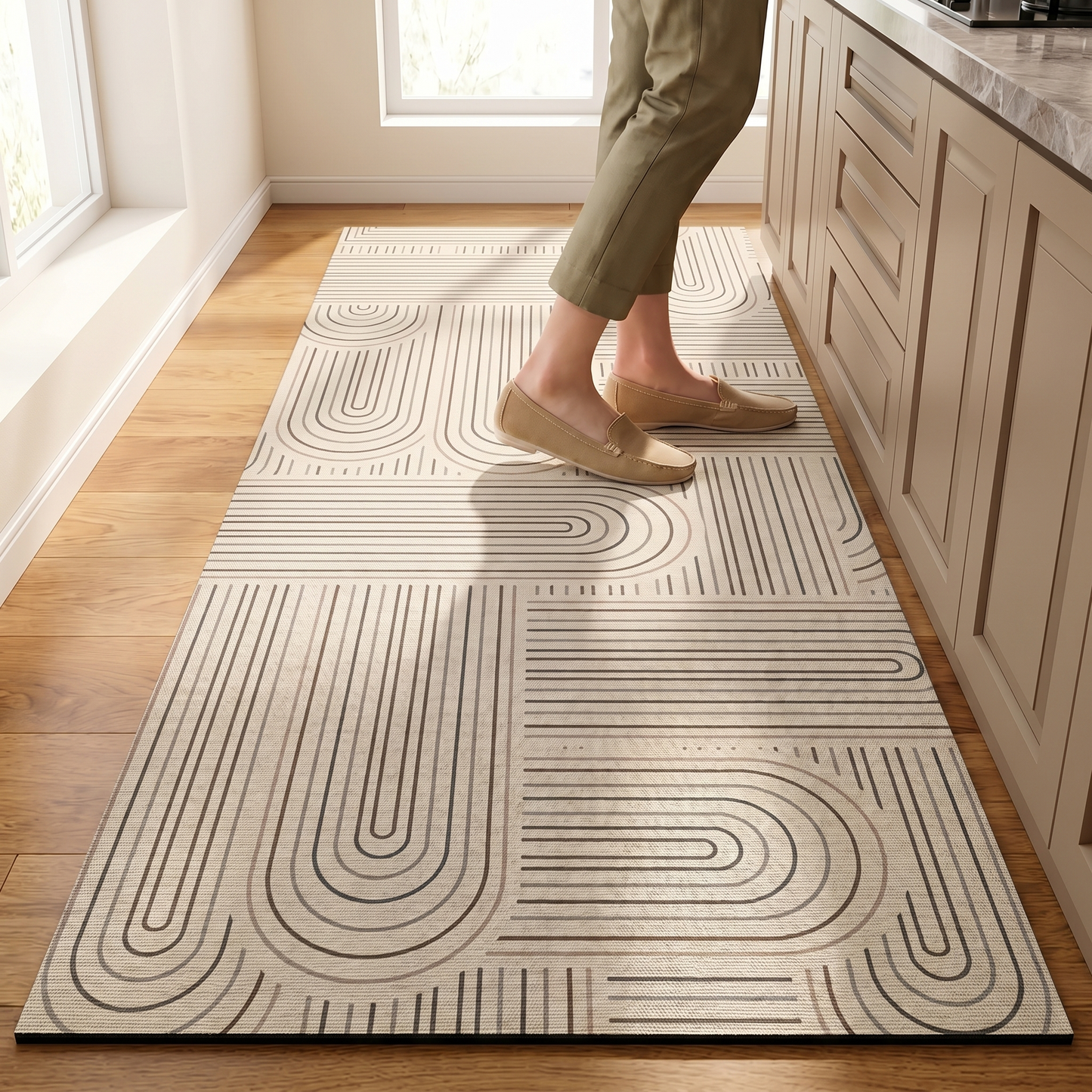 Tappeto da Cucina Antiscivolo Minimalist | Design Facile da Pulire