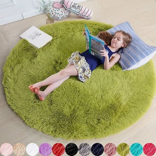 Tappeto Rotondo per Soggiorno e Camera da Letto – Design Morbido con Fondo Antiscivolo