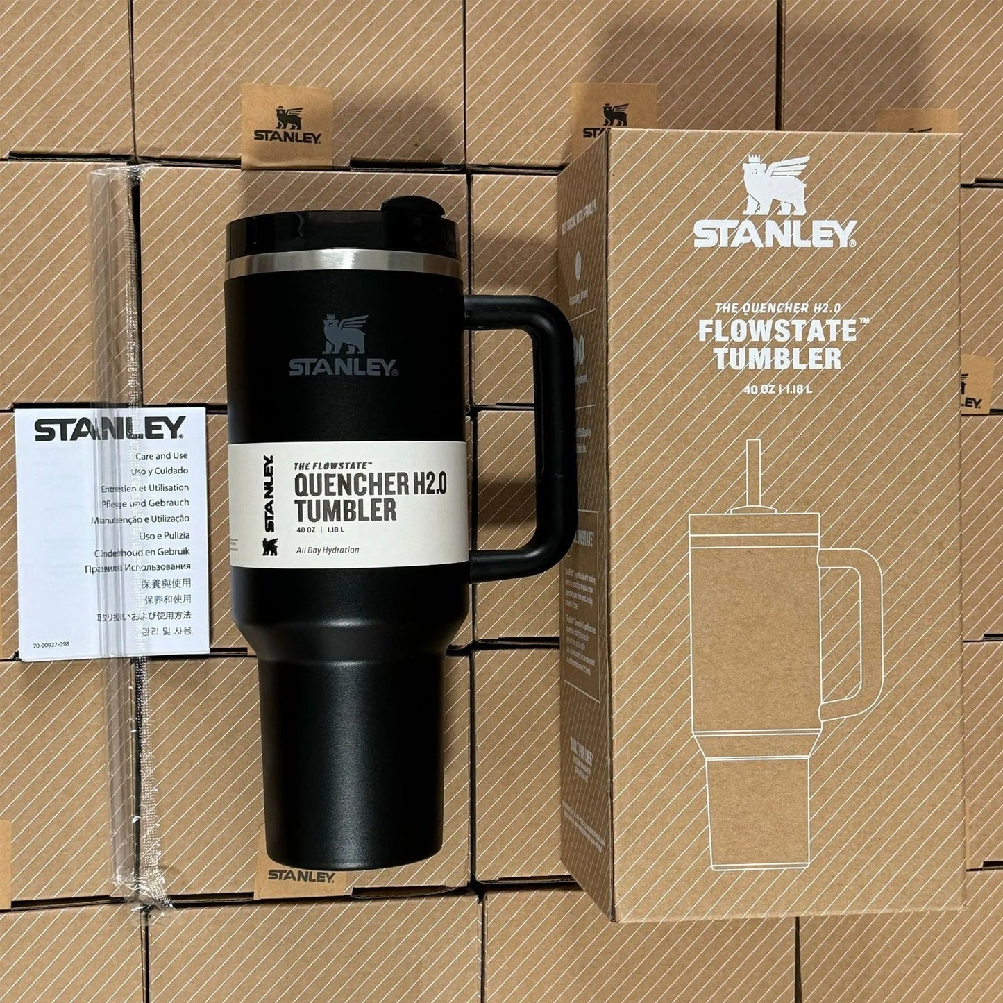 Tazza Termica da Viaggio in Acciaio Inox da 40oz - Anti-perdita, con Manico e Cannuccia