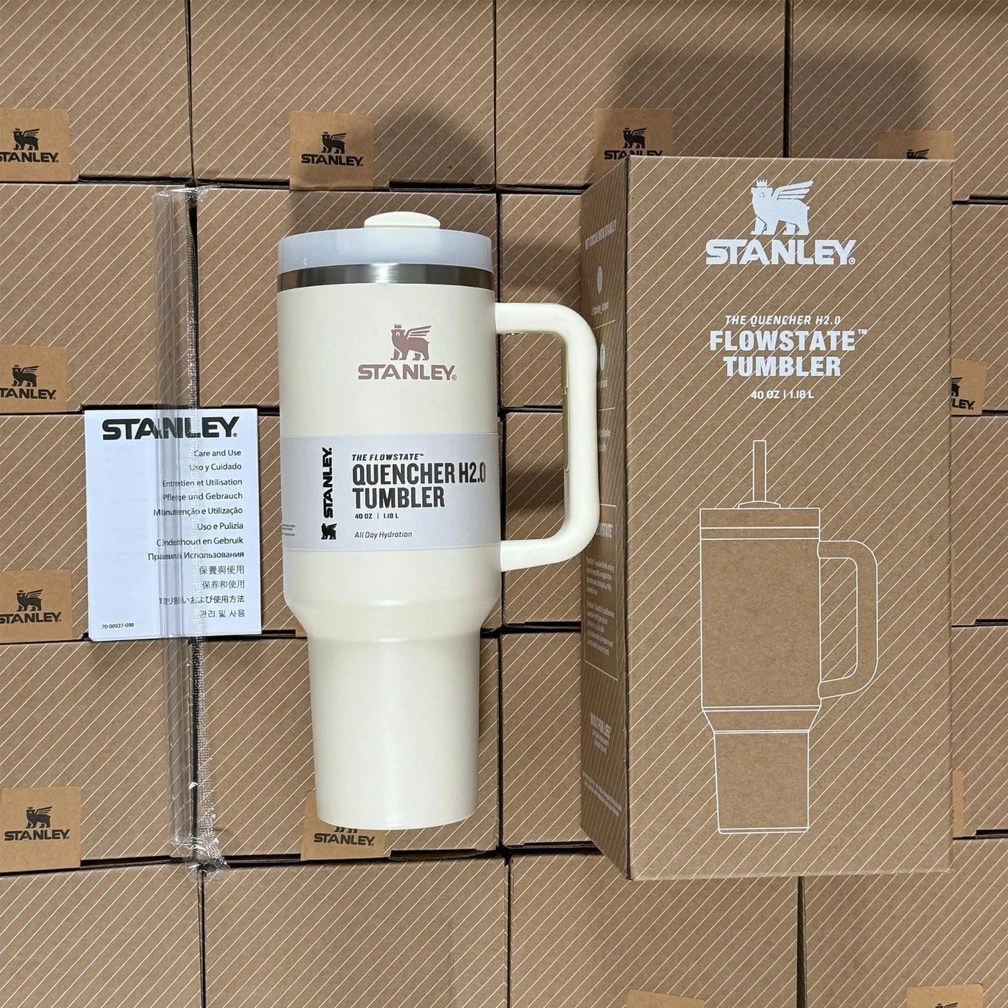 Tazza Termica da Viaggio in Acciaio Inox da 40oz - Anti-perdita, con Manico e Cannuccia