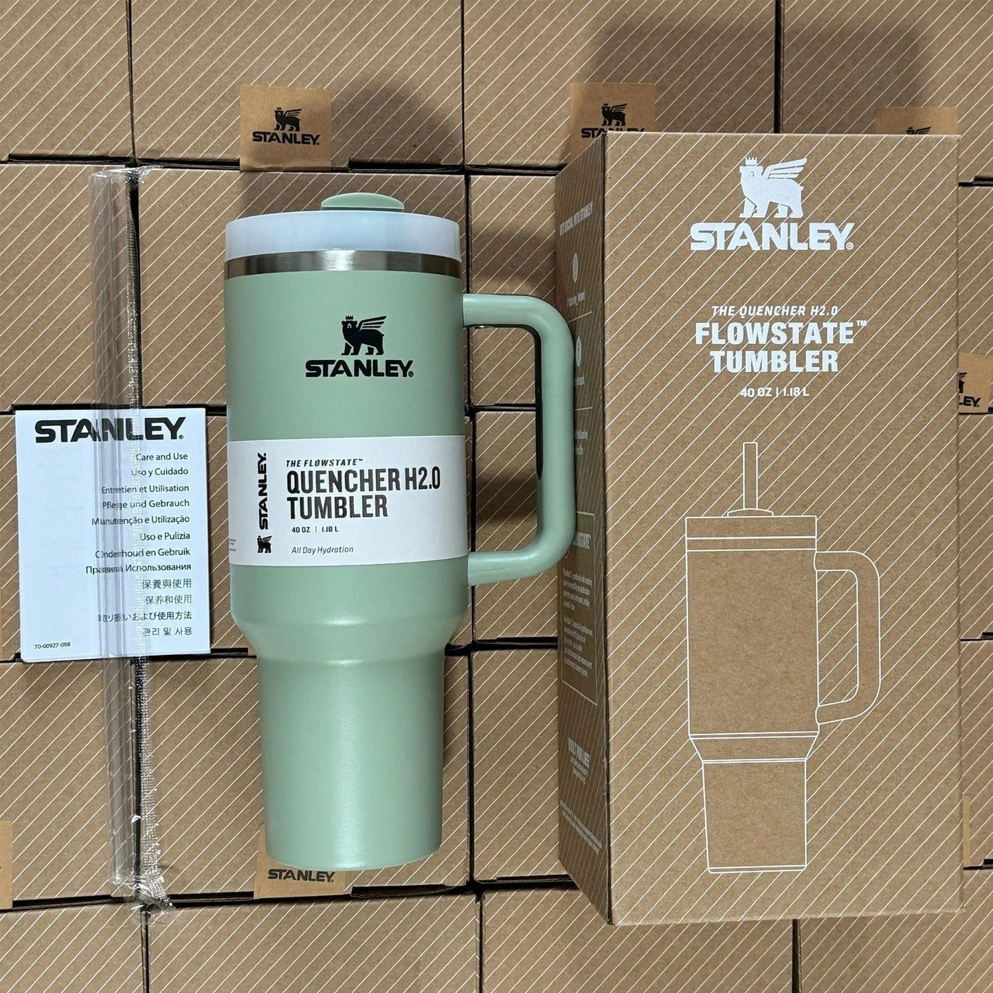 Tazza Termica da Viaggio in Acciaio Inox da 40oz - Anti-perdita, con Manico e Cannuccia