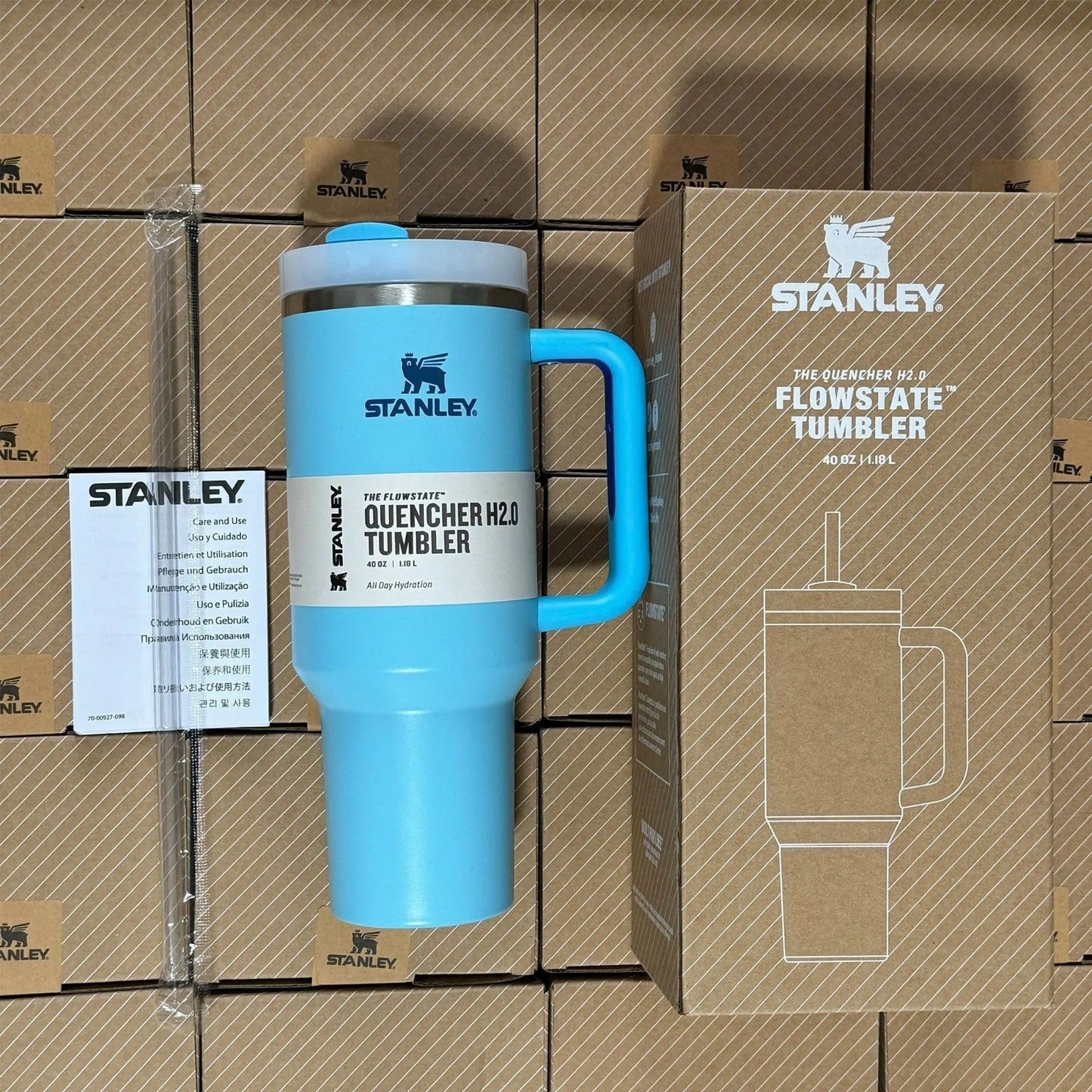 Tazza Termica da Viaggio in Acciaio Inox da 40oz - Anti-perdita, con Manico e Cannuccia