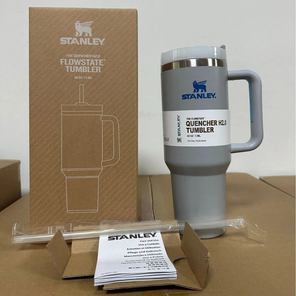 Tazza Termica da Viaggio in Acciaio Inox da 40oz - Anti-perdita, con Manico e Cannuccia