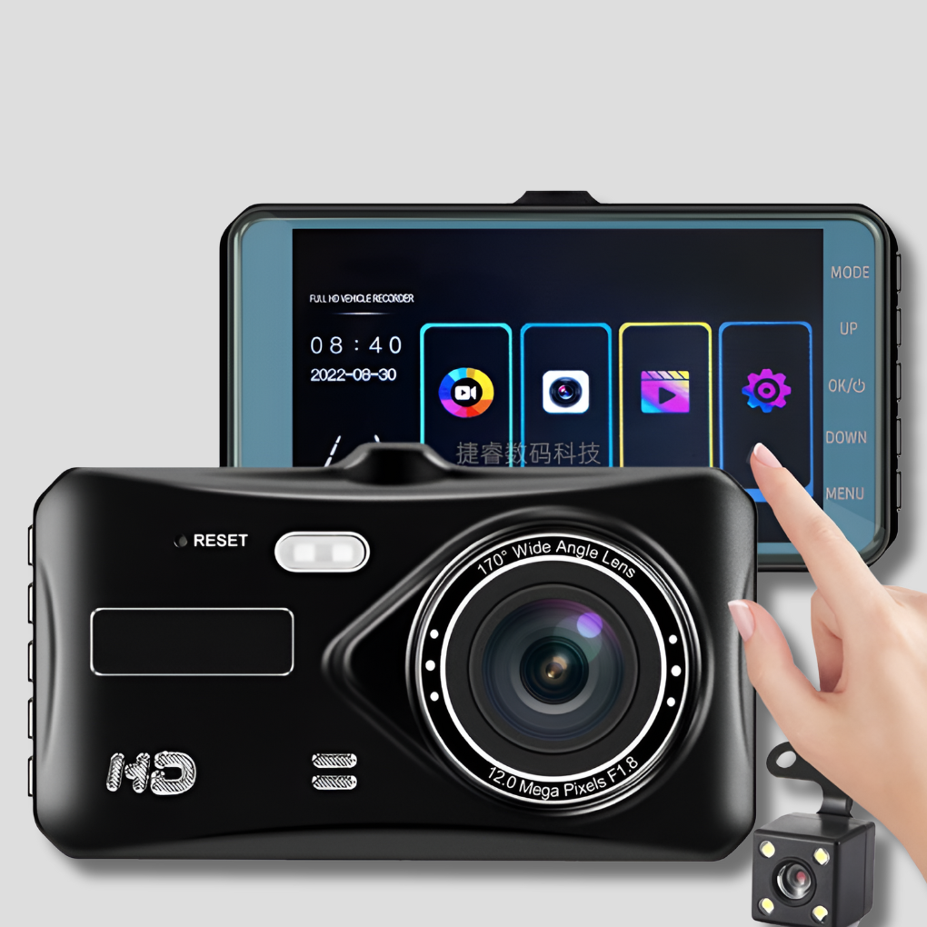 Telecamera da auto doppia wireless con visione notturna e angolo di visione di 170°