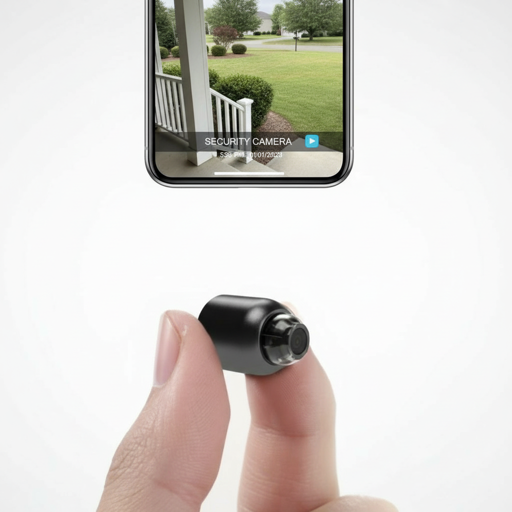 Telecamera IP WiFi Ultra Piccola | 1080p Full-HD | Obiettivo Grandangolare 120° | Visione Notturna a Infrarossi e Sensore di Movimento | Audio Bidirezionale | Accesso Remoto Globale