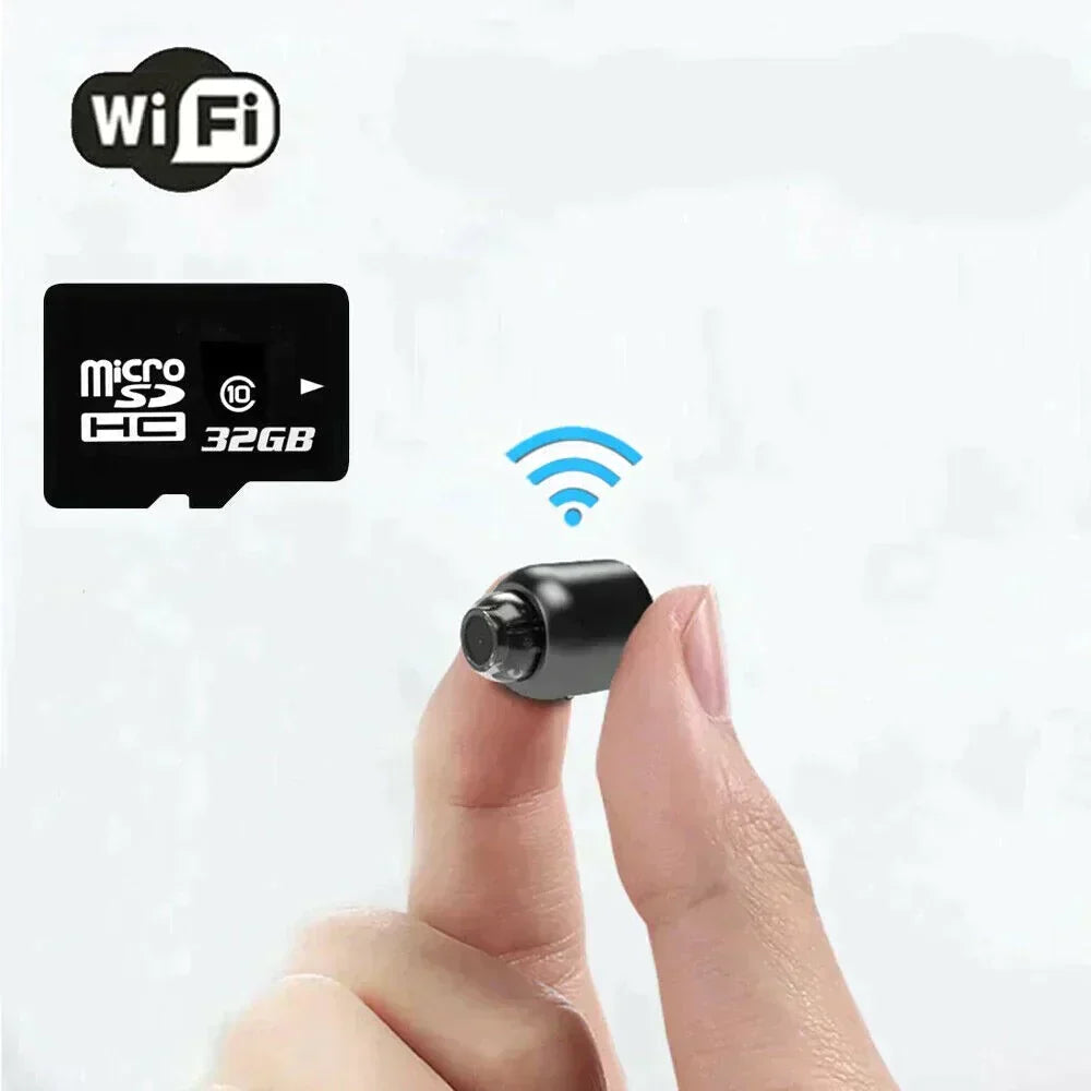 Telecamera IP WiFi Ultra Piccola | 1080p Full-HD | Obiettivo Grandangolare 120° | Visione Notturna a Infrarossi e Sensore di Movimento | Audio Bidirezionale | Accesso Remoto Globale