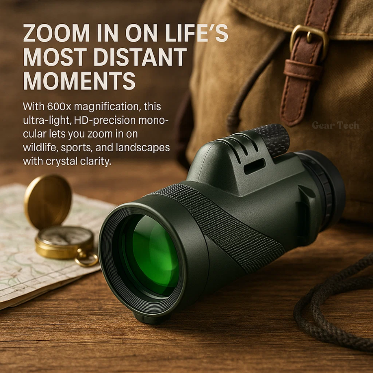 Telescopio Monoculare Compatto Ultra-Zoom 600x | Lente HD, Leggero e Perfetto per Escursioni, Birdwatching ed Eventi Sportivi