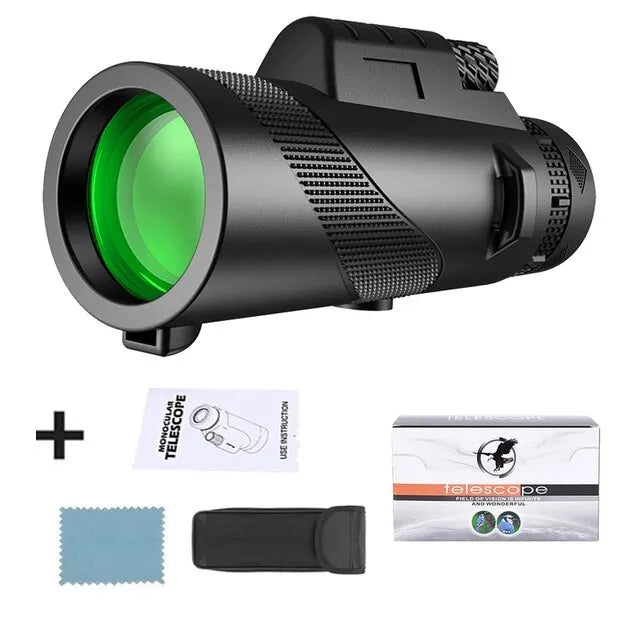 Telescopio monoculare con zoom HD 80x100: Potente telescopio portatile per caccia, campeggio ed esplorazioni all'aperto in viaggio