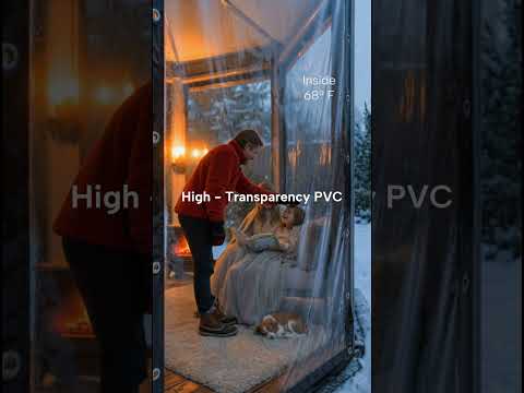 Telo di protezione impermeabile in PVC trasparente con occhielli per tettoie, gazebo e verande, spessore 0,35 mm